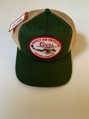 Coors Seager Company Patch Trucker Hat - Green & Tan